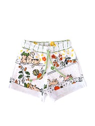 Short Infantil Feminino Estampa Gatos Floral – TAM. 2 a 10