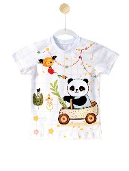Camiseta Infantil Estampa Panda - Tam. 2 a 10 anos