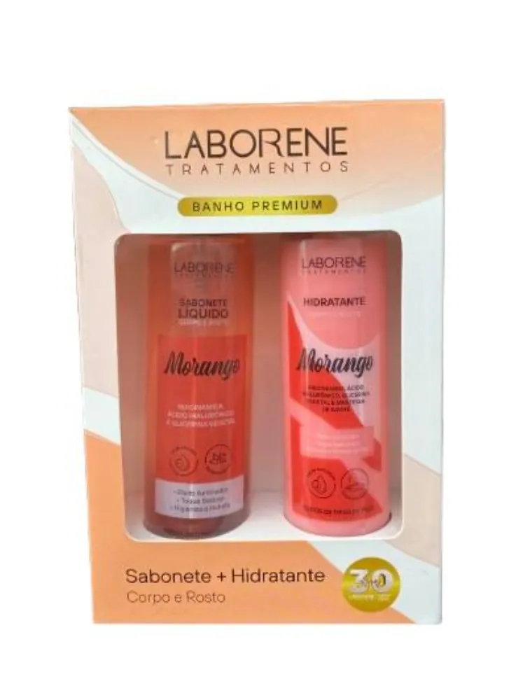 KIT SABONETE +HIDRA MORANGO LABORENE
