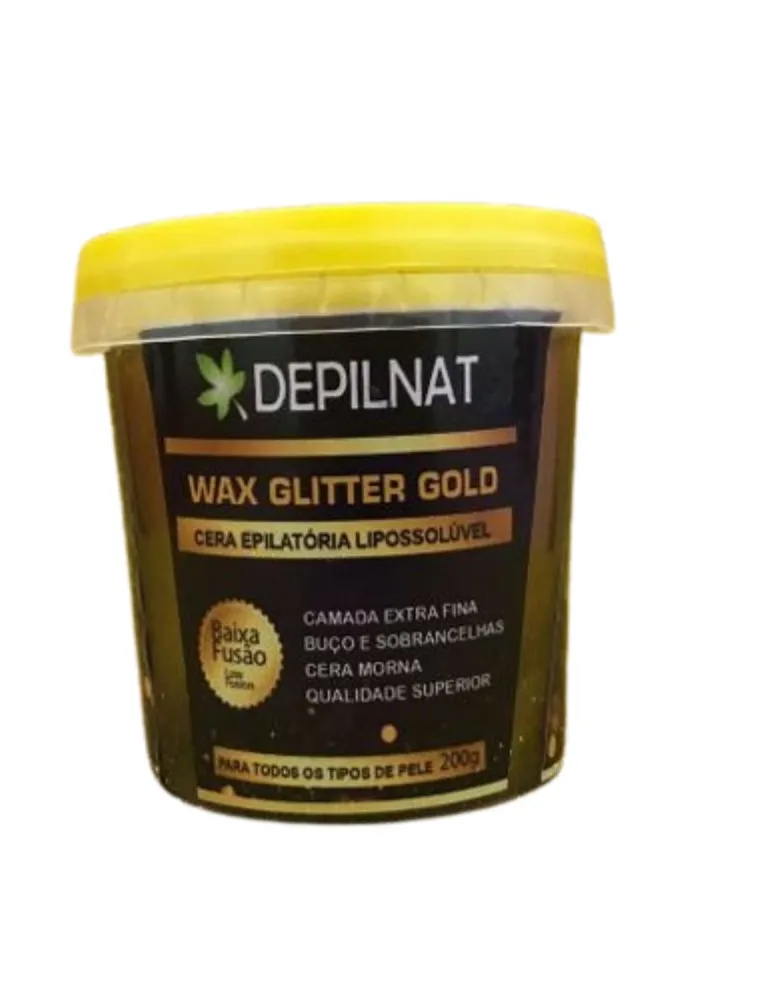 CERA EPILATORIA PEROLADA WAX GLITTER 200G GOLD - DEPILNAT