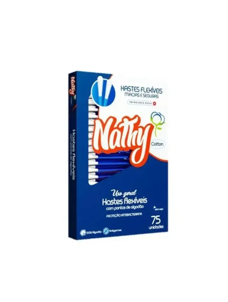 COTONETE FLEXIVEIS - 75 UNIDADES - NATHY