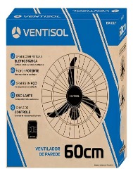 VENTILADOR DE PAREDE OSCILANTE VENTISOL  BIVOLT PRETO 60CM
