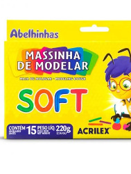 MASSA DE MODELAR ACRILEX SOFT 15 CORES