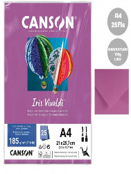 PAPEL VIVALDI CANSON MALVA A4 25FL 185G
