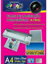 FILME VINIL LAMINADO HOLOGRAFICO TRANSPARENTE 20F OFF PAPER