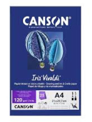 PAPEL VIVALDI CANSON A4 AZ ROY 25FL 120G
