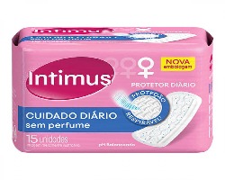 Protetor Diário Intimus Days sem perfume, sem abas com 15 unidades 