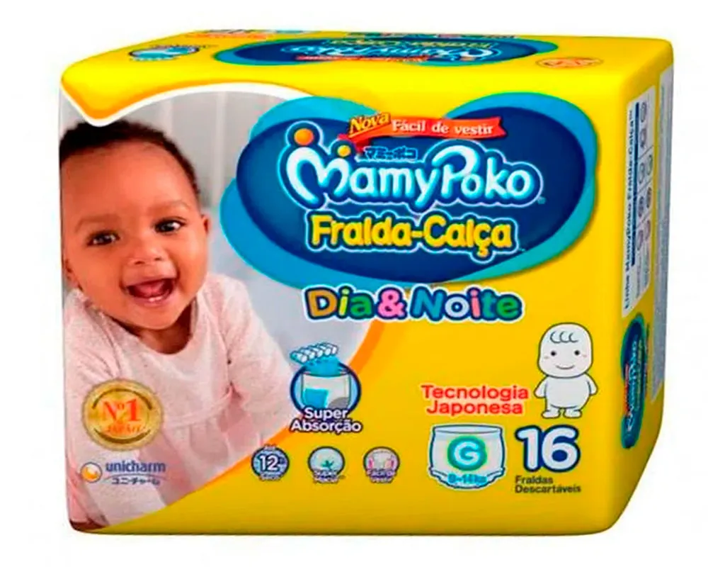 FRALDA MAMYPOKO D&N CALC TAMANHO G 16UN