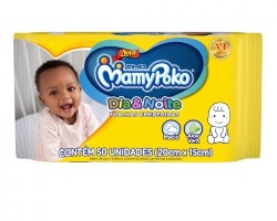 LENCOS UMEDECIDOS MAMYPOKO DIA & NOITE COM 50 UNIDADES