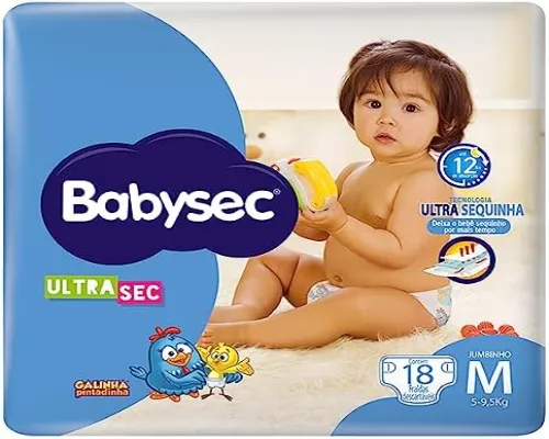 FRALDA BABYSEC ULTRASEC JUMBINHO TAMANHO M 18UND