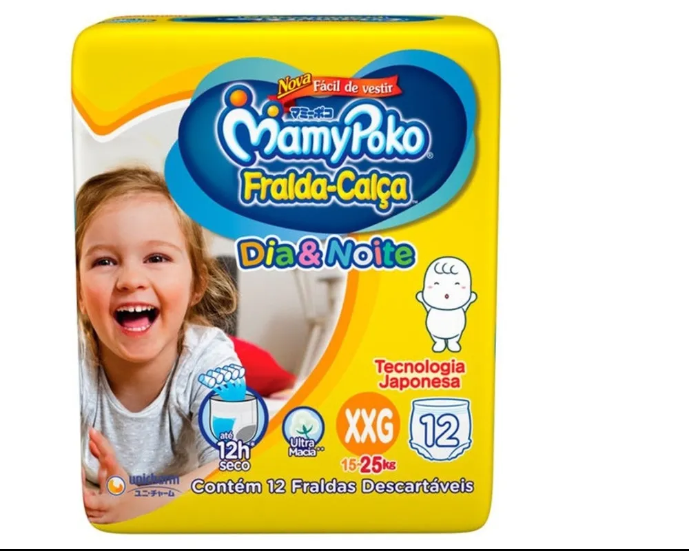 FRALDA MAMYPOKO D&N CALC TAMANHO XXG 12UN