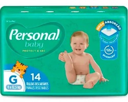 FRALDA PERSONAL SOFT&PROTECT JUMBINHO TAMANHO G, 1 PACOTE COM 14 UNIDADES