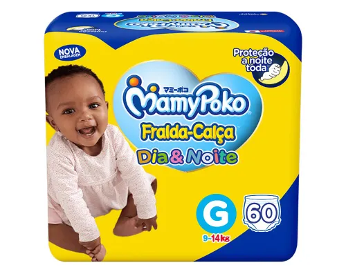 FRALDA MAMYPOKO D&N CALC TAMANHO G 60UN