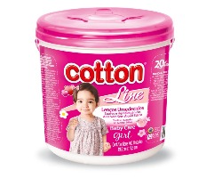 LENCOS UMEDECIDOS COTTON LINE ROSA 1 BALDE COM 400 UNIDADES