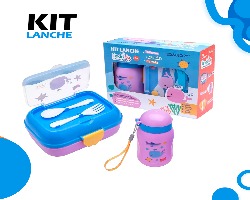 Kit Lanche Leo&Leo Garrafa+Marmita Fundo do Mar