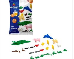 BRINQ.BLOCO MONTAR MINI ANIMAIS 25 PCS