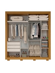 ROUPEIRO NICOLE PLUS C/ESPELHO 2PTS    NATURA/OFF WHITE