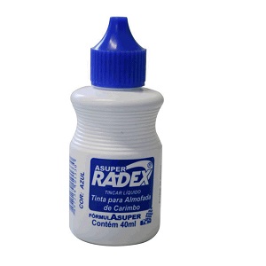 TINTA CARIMBO RADEX TB 40ML AZUL