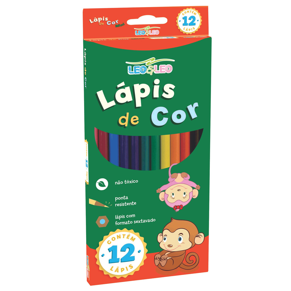 Lápis 12 Cores Leo E Leo Flex Sextavado -
