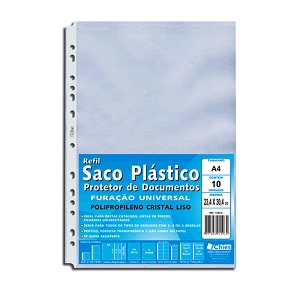 SACO PASTA A-4 C/10 UN FUROS UNIVERSAL