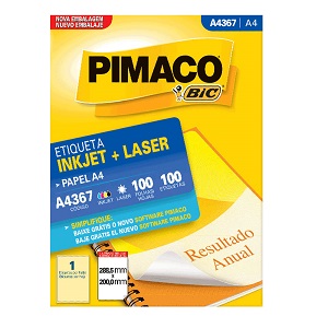 ETIQUETA J.TINTA 288.5 X 200.0 CX 100FLS