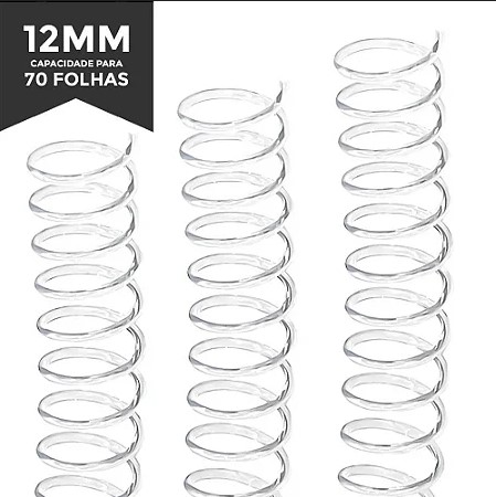ESPIRAL 12 MM 070 FLS PCT 100 UN CRISTAL