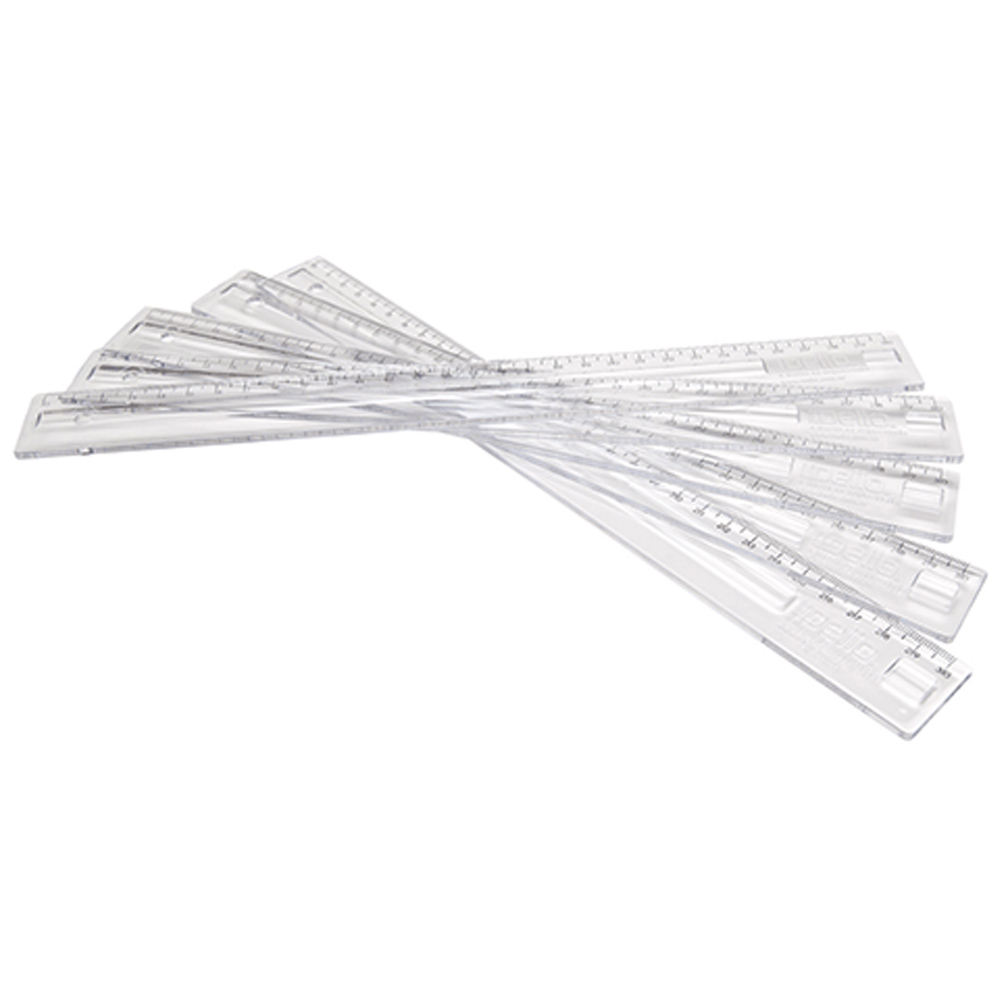 REGUA DELLOCOLOR 30CM CRISTAL