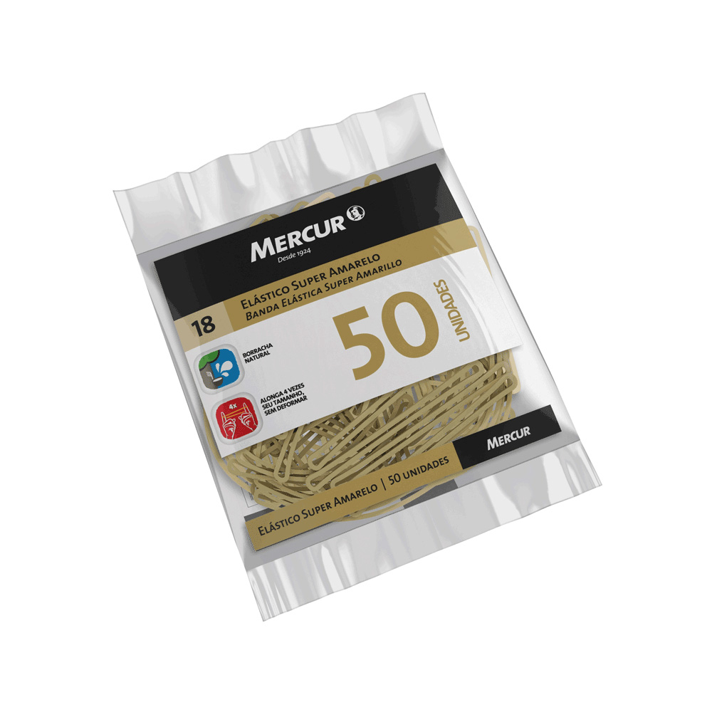 LIGA MERCUR N.18 AMARELA FINA C/50 UN