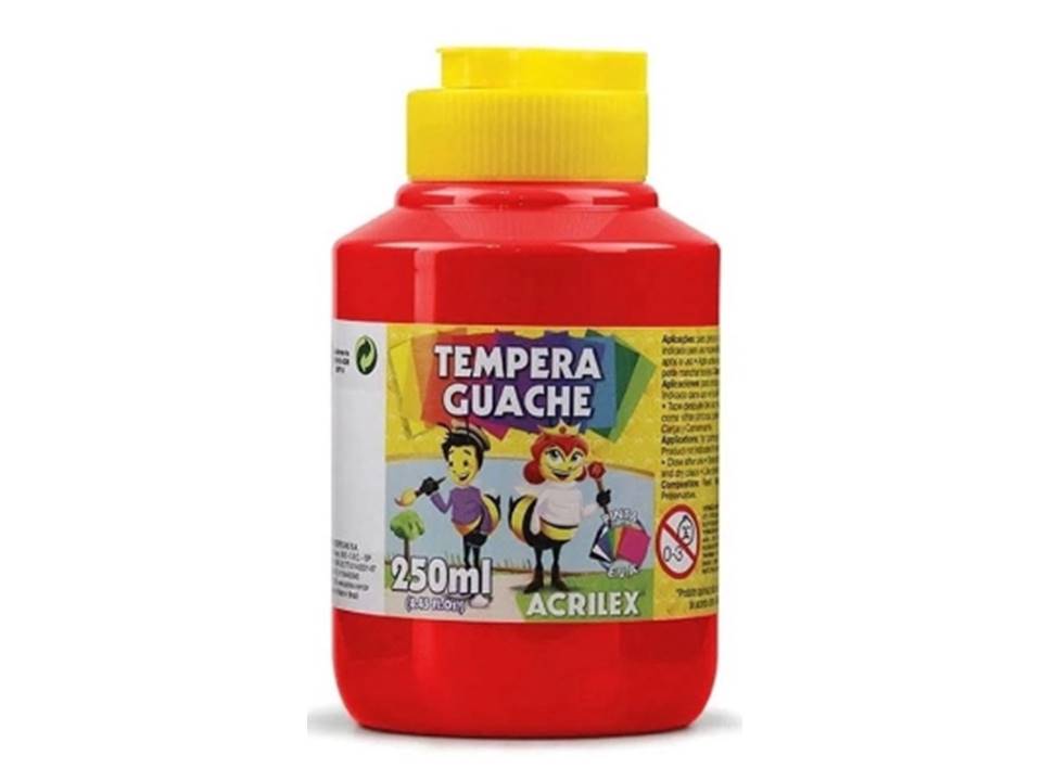 Tinta Guache Acrilex 250ml  - Vermelho