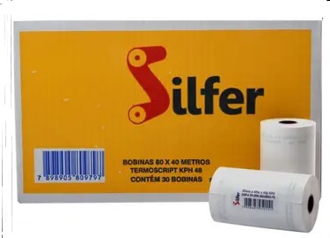BOBINA TERMICA 57 X 80 BRANCA 48GRS