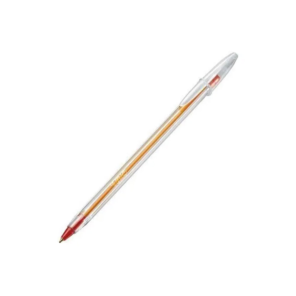 caneta bic cristal fina 0.8 cor vermelha