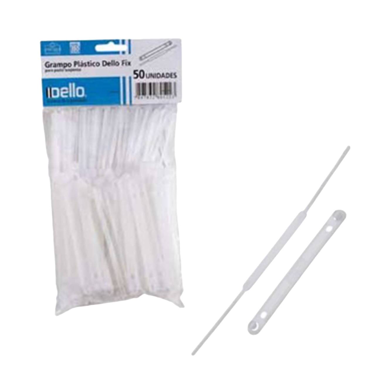 GRAMPO TRILHO PLASTICO C/50 BRANCO