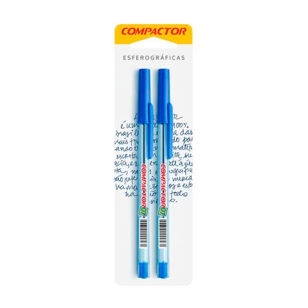 CANETA BLISTER COMPACTOR 0.7 C/02 AZUL