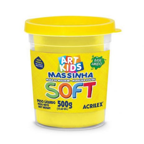 Massinha De Modelar Soft 500g Amarelo Limão 102 Acrilex