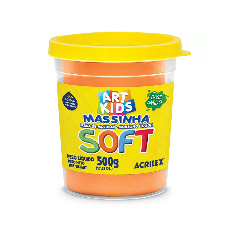 Massa de modelar Soft 500 grs - Acrilex - Laranja