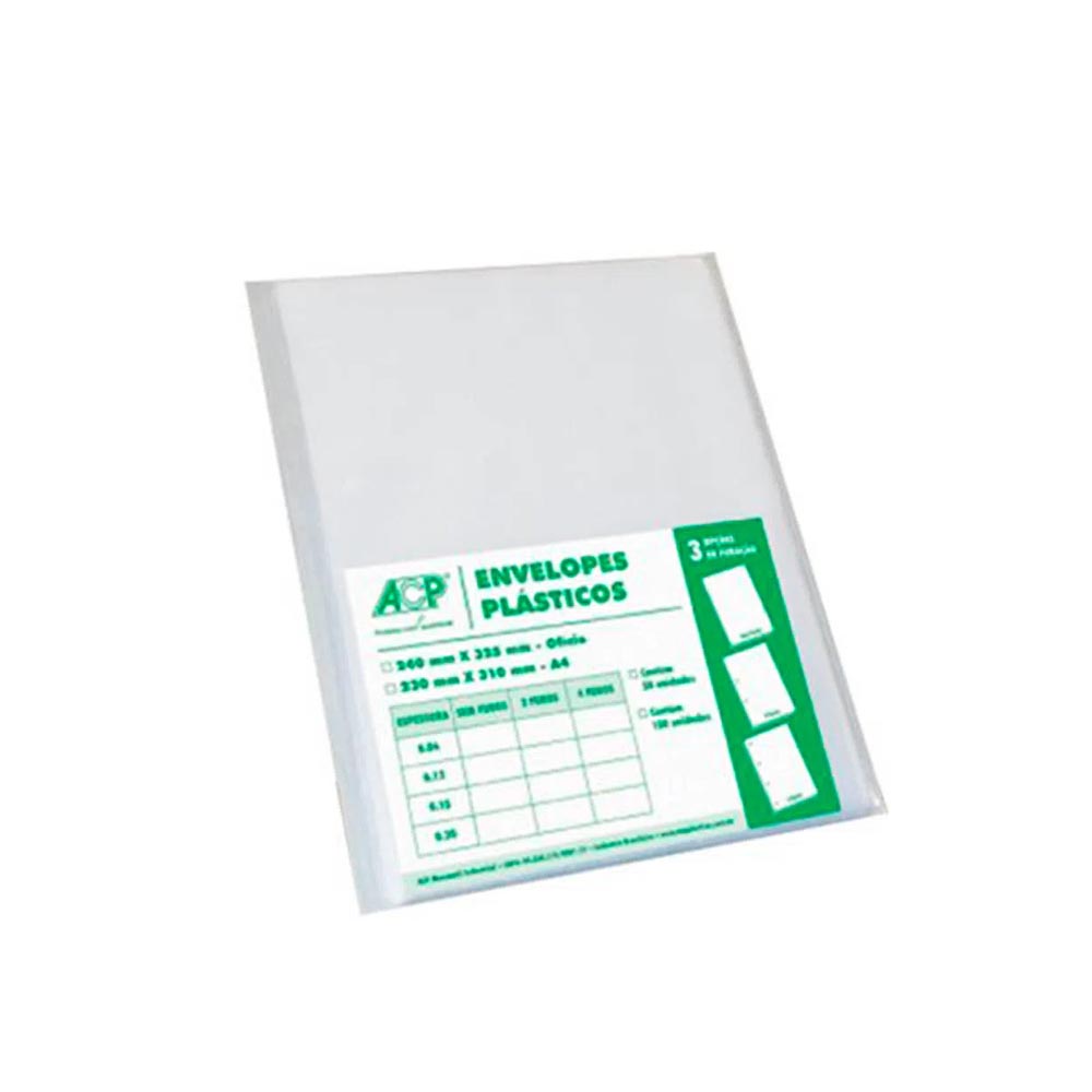 SACO PASTA A-4 C/100 UN 0.15 C/04 FUROS