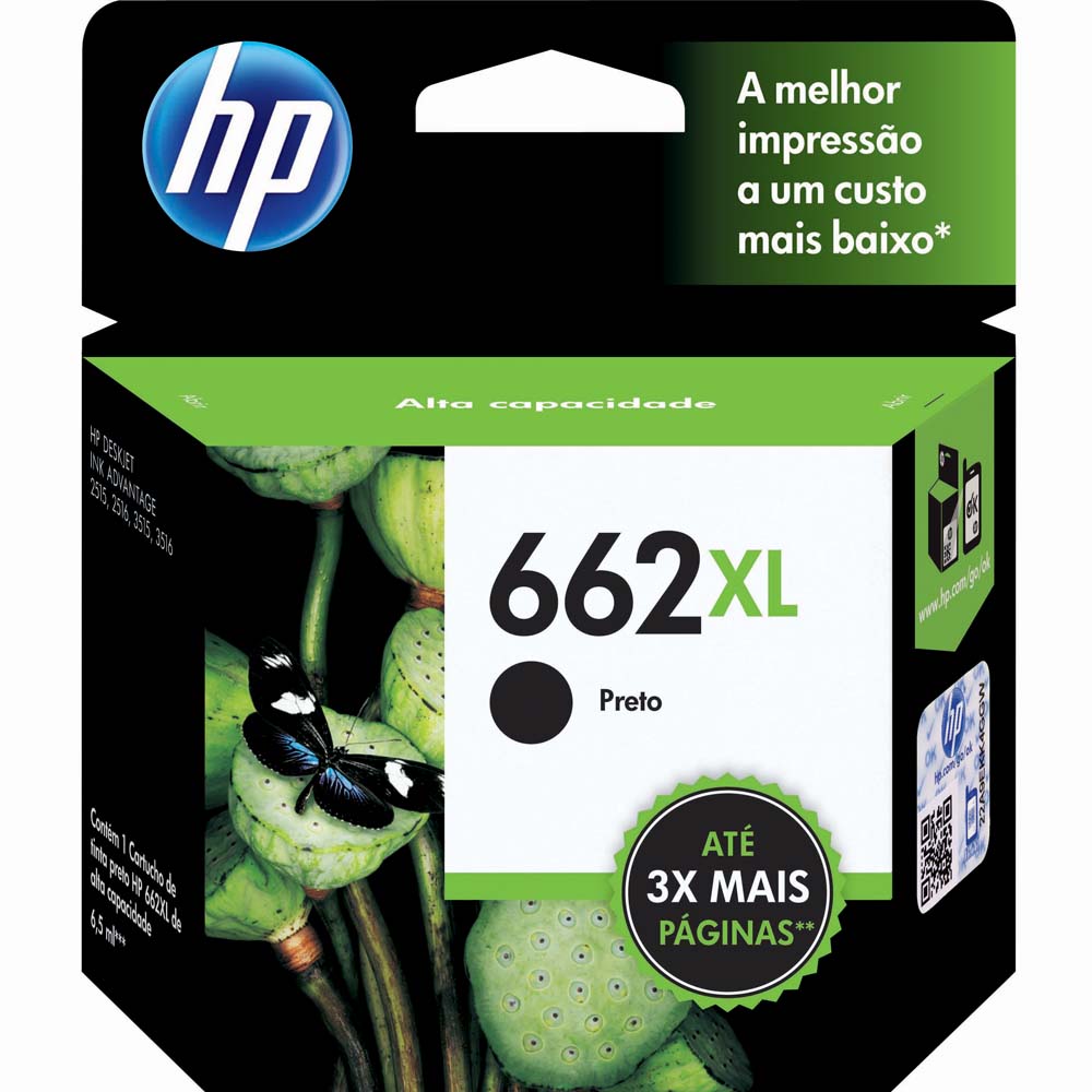CARTUCHO HP 662XL CZ105AB PRETO