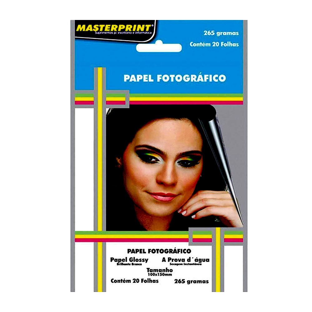 papel foto brilhante 10x15 265g c/20fls