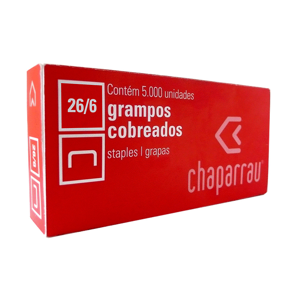 grampo 26/6 cx 5.000 un cobreado