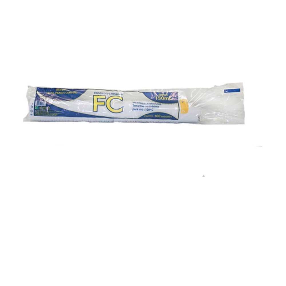 copo 150ml c/100 un branco - pp