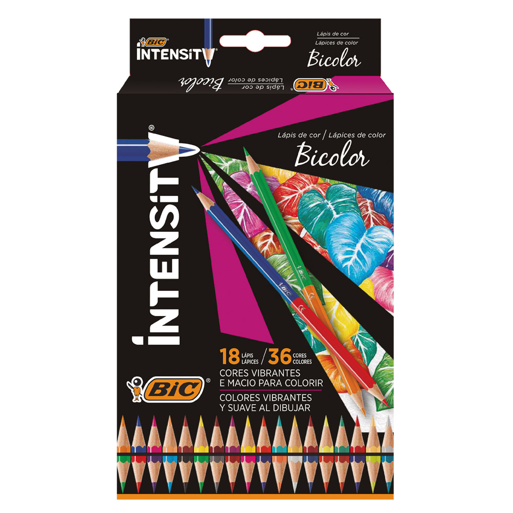 LAPIS COR BIC BI-COLOR 18UN/36 CORES