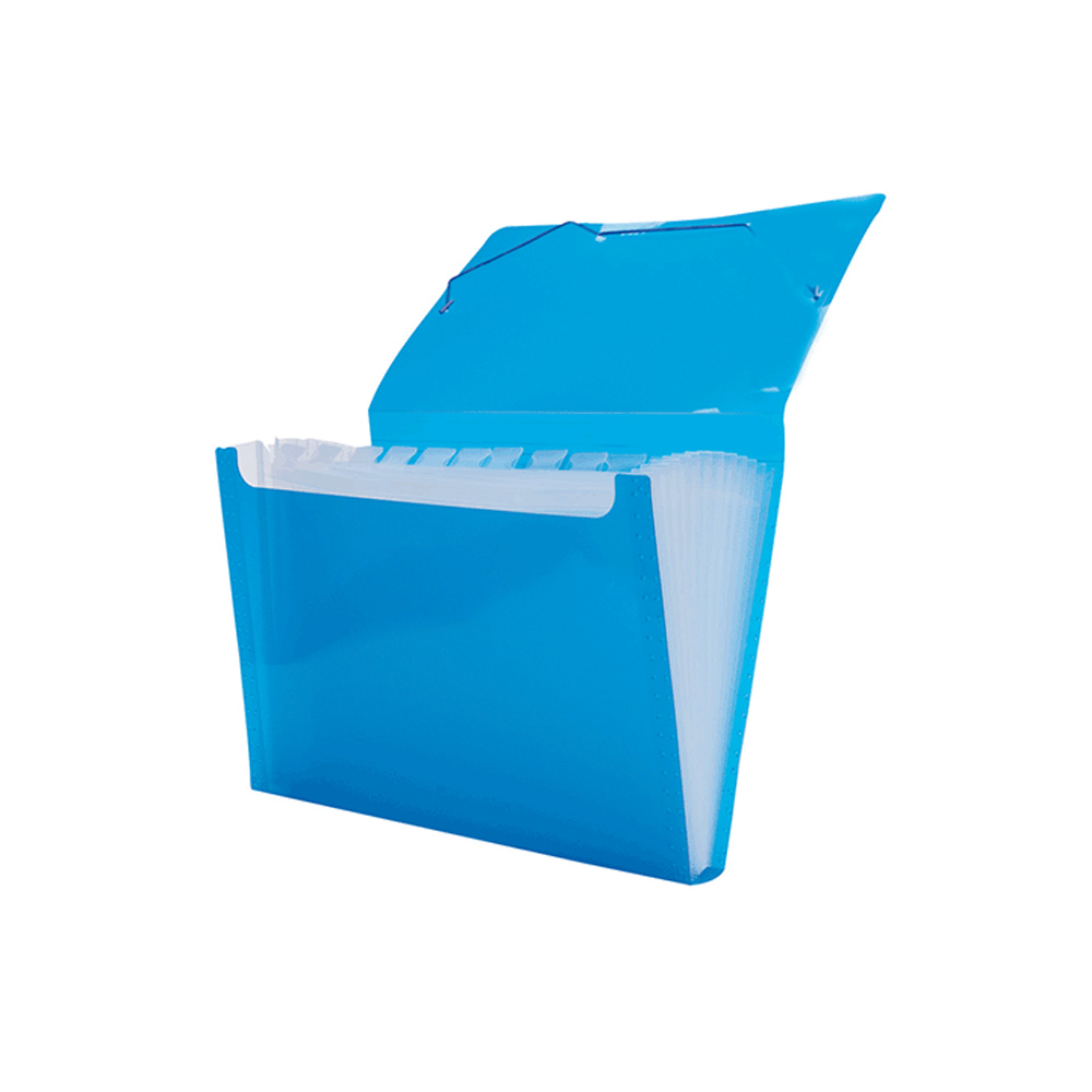 Pasta Sanfonada Plastica A4 12 Divisoes Azul Line Dello -