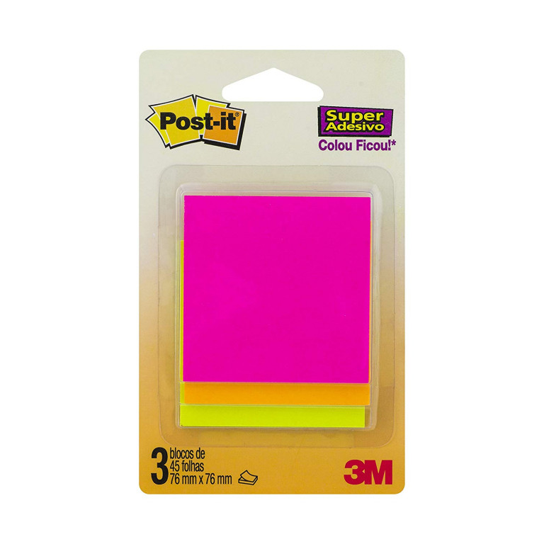 POST IT 76X76 C/03X45FLS CASCATA SORTIDO
