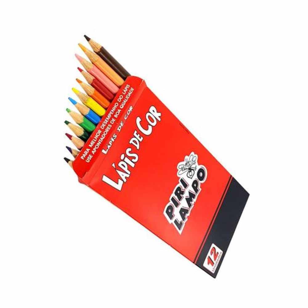 LAPIS COR GRANDE 12 CORES PIRILAMPO REC