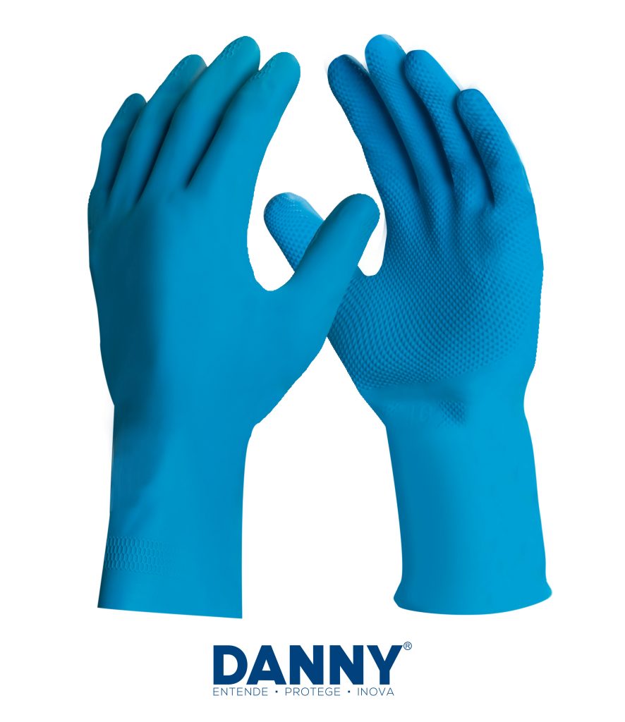 LUVA DANNY LATEX SILVER GRIP AZUL P