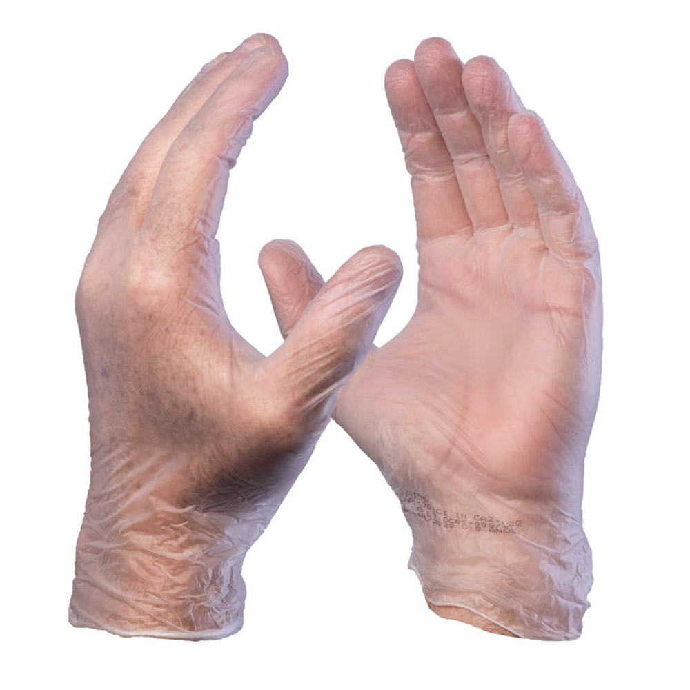 LUVA VINIL DESC SEM PO C/100UN MED