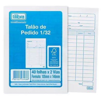 BLOCO TILIBRA PEDIDO 1/32 - 50X01V.