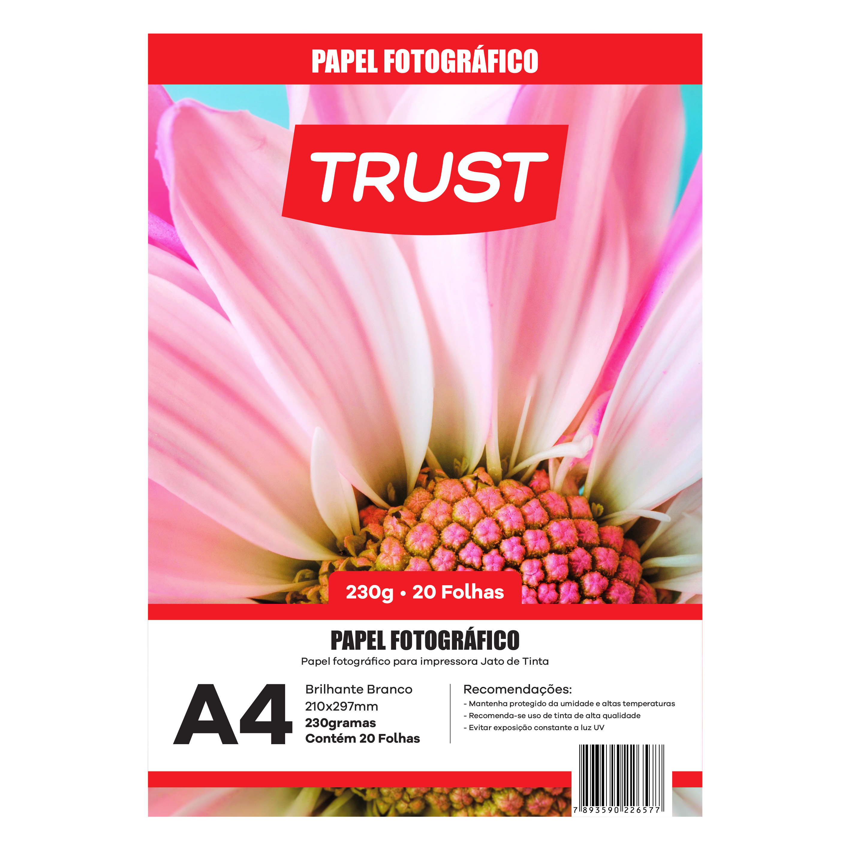 papel foto brilhante 230g a-4 c/20fls br