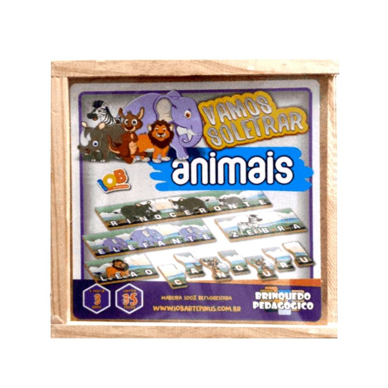 BRINQ.EDUC.VAMOS SOLETRAR ANIMAIS 35 PCS