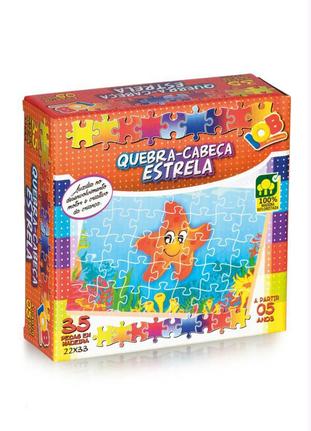 Quebra Cabeça Infantil Estrela do Mar 35 Peças Iob brinquedos